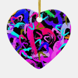 Abstrakt Hearts Keramik Ornament