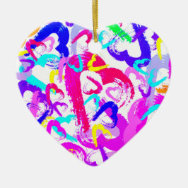 Abstrakt Hearts Keramik Weihnachten Ornament