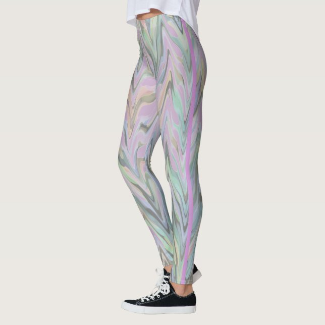 Abstrakt Herringbone - Lavendel Leggings (Links)