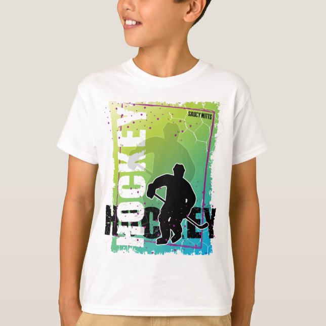 Abstrakt Hockey (Junge) Spieler T-Shirt (Vorderseite)