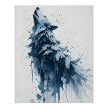 Abstrakt Howling Wolf