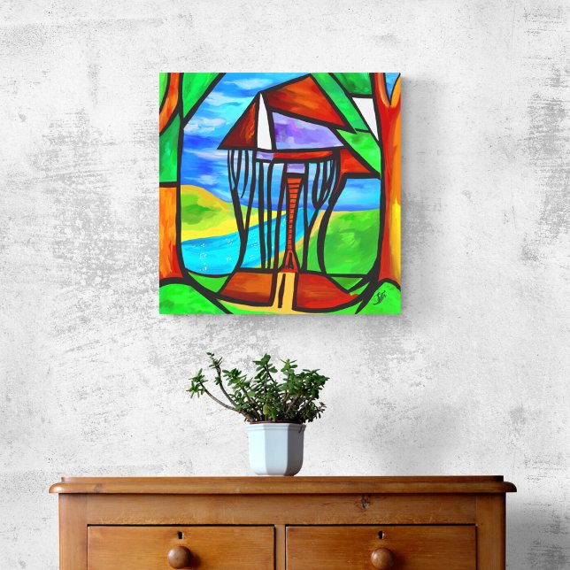 Abstrakt - Hütte im Wald Fotodruck (Von Creator hochgeladen)