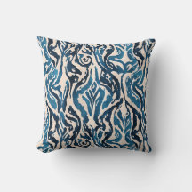 Abstrakt Ikat Watercolor Inspiriert Blau