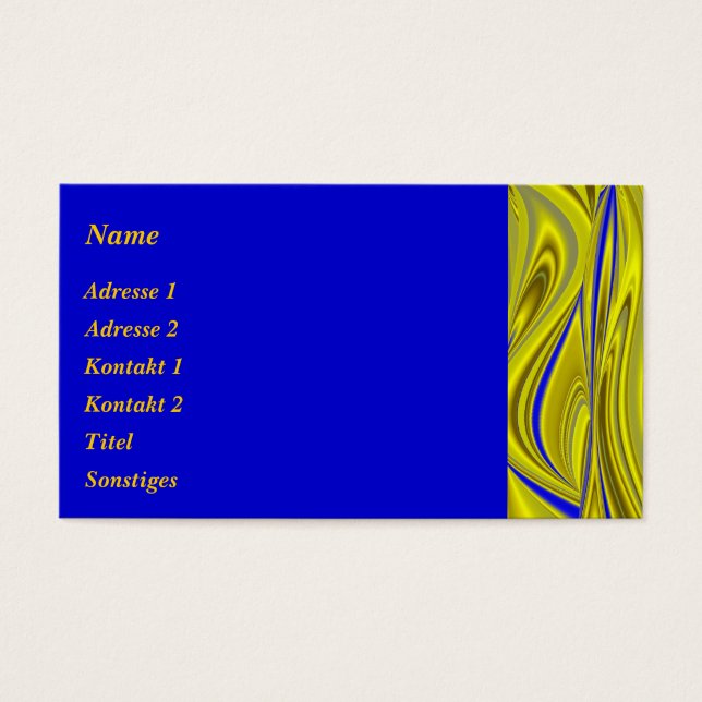 Abstrakt in Blau-Gold - Gelb (Vorderseite)
