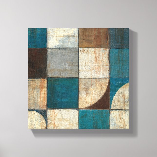 Abstrakt in Blau und Braun Leinwanddruck (Vorderseite)