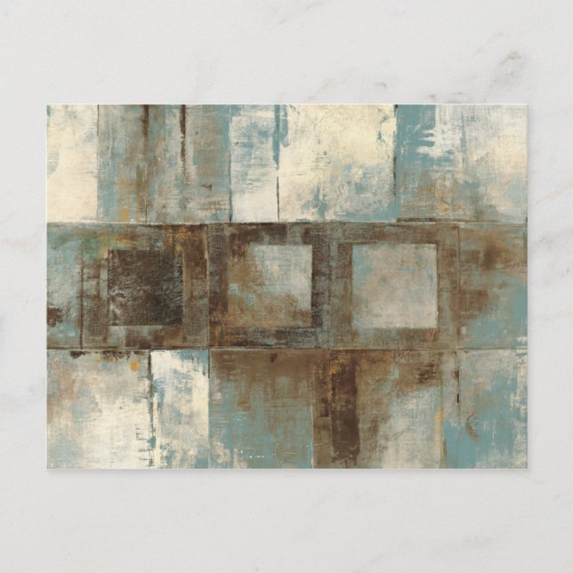 Abstrakt in Blau und Braun Postkarte (Vorderseite)