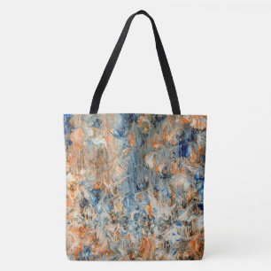 Abstrakt in Blau und Orange Tasche