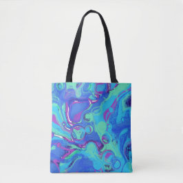 Abstrakt in Blues, Grüntöne und Purpur Tasche