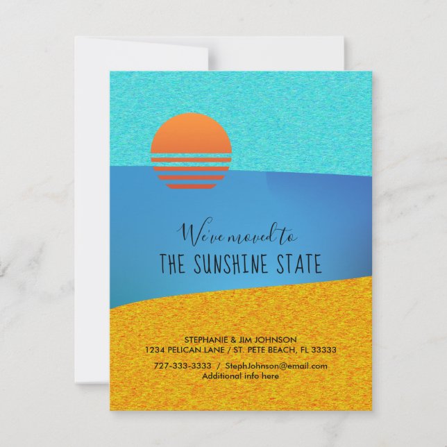 Abstrakt in den Sunshine Staat Neue Adresse übertr Ankündigung (Vorderseite)