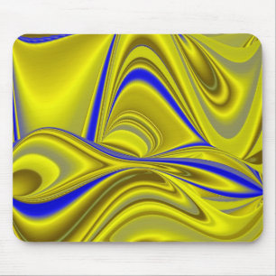 Abstrakt in Gold-Gelb Blau Mousepad