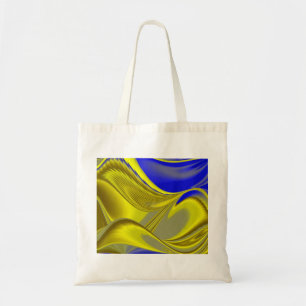 Abstrakt in Gold - Gelb blau Tragetasche