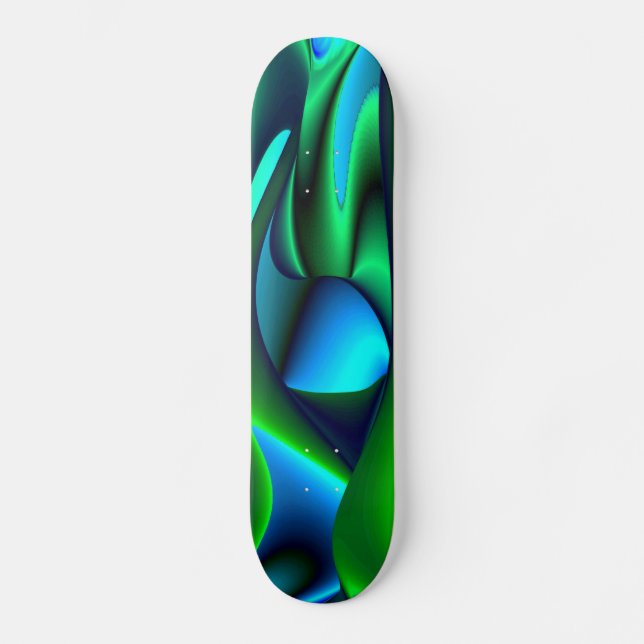 Abstrakt in grün-blau skateboard (Vorderseite)