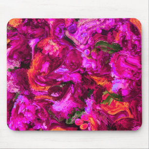 Abstrakt in Lila, Orange und Grün  Mousepad