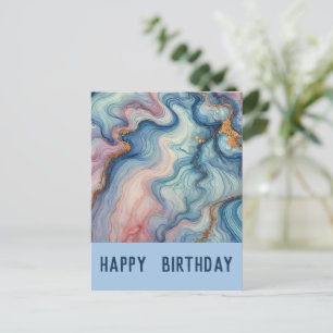 abstrakt in pasteurisierter Blues - Geburtstag Postkarte