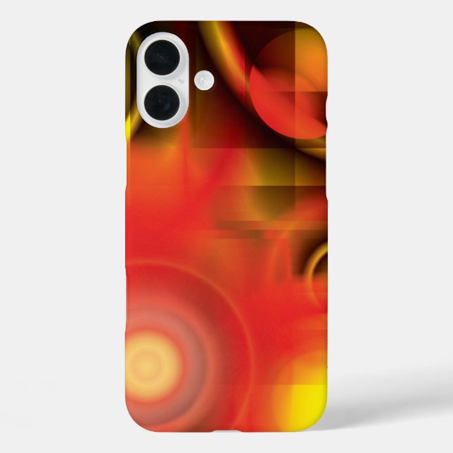 Abstrakt in Reds und Gelben iPhone 16 Plus Hülle (Rückseite)