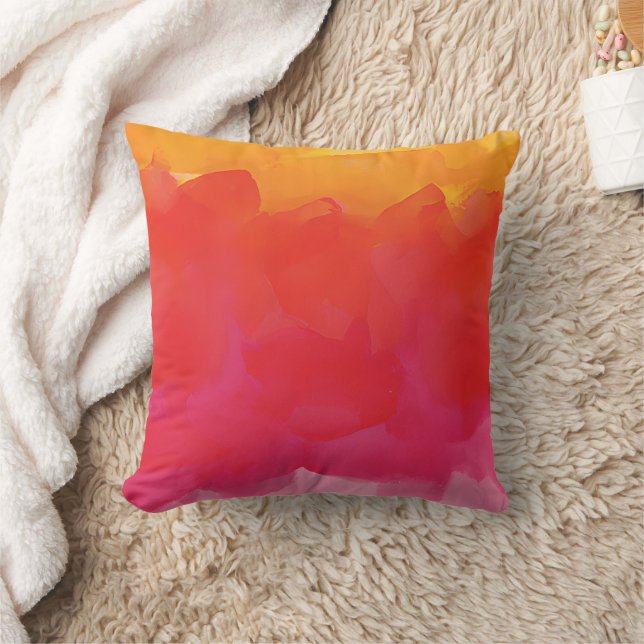 Abstrakt in Rosa und Prange Kissen (Decke)