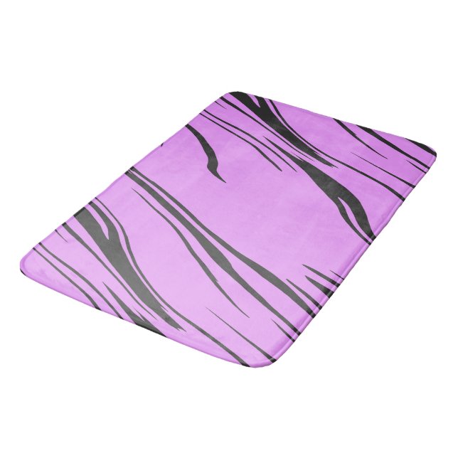 Abstrakt in Rosa und Schwarz Badematte (Schrägansicht)