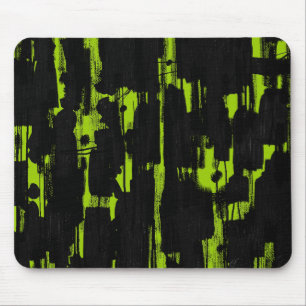 Abstrakt in Schwarz - Martian Grün Mousepad
