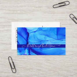 Abstrakt Indigo Blue Custom Unique Agate Visitenkarte