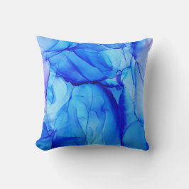 Abstrakt Indigo Blue Lila Alkoholtink Kissen