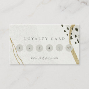 Abstrakt Ivory Gold Black Gray 6 Punch Loyalität Visitenkarte
