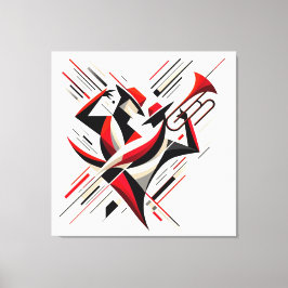 Abstrakt Jazz Trombone Couple Leinwanddruck