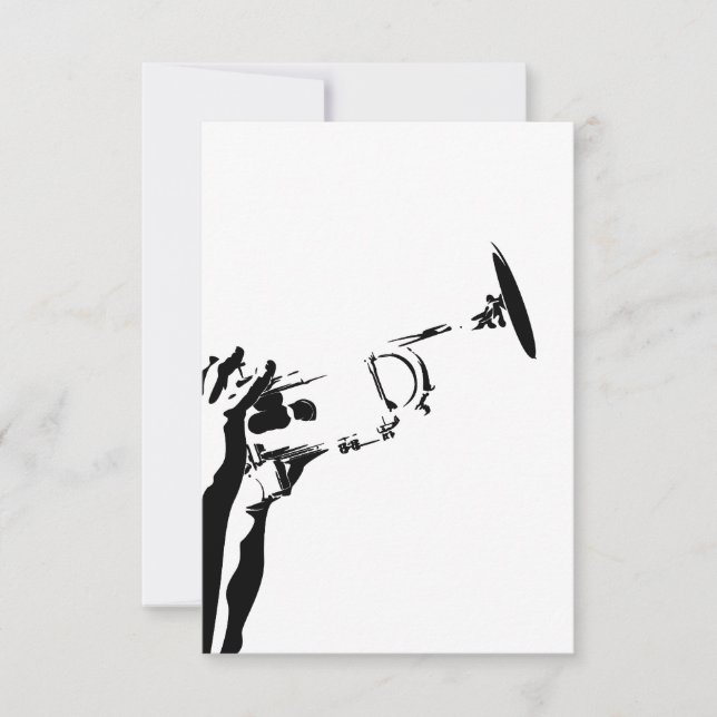 Abstrakt Jazz Trumpet RSVP-Karte RSVP Karte (Vorderseite)