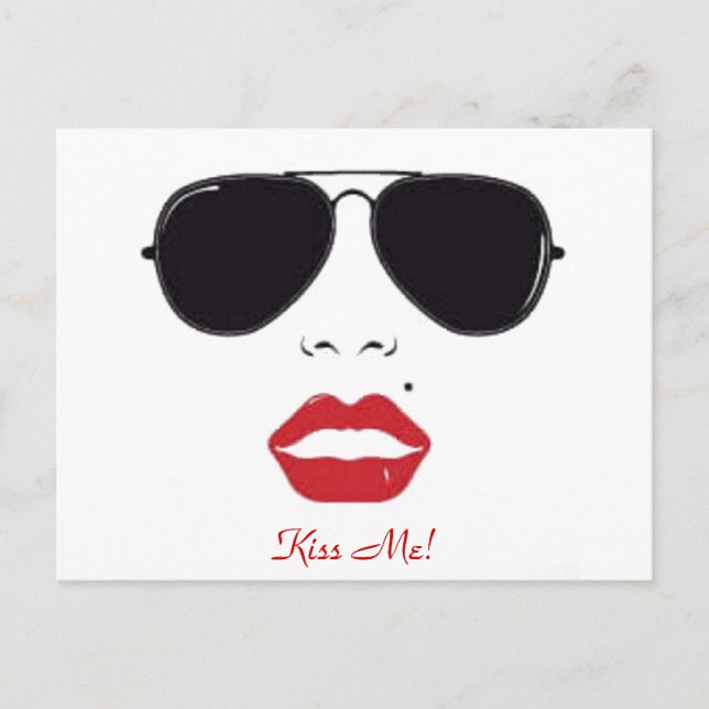 Abstrakt Kiss Me Art Postkarte (Vorderseite)