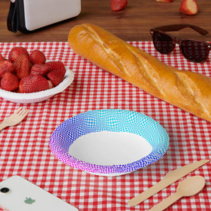 Abstrakt L Blue Pink n Lila Pappteller