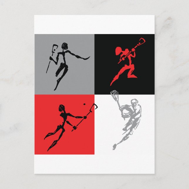 Abstrakt Lacrosse Postkarte (Vorderseite)