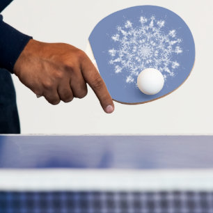 Abstrakt Lacy Fraktal Snowflake auf blauem Hinterg Tischtennis Schläger