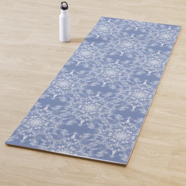 Abstrakt Lacy Fraktal Snowflake Pattern auf Blue Yogamatte (Beispiel)