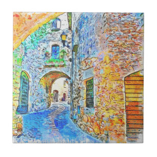 Abstrakt Landschaftlich Fliese