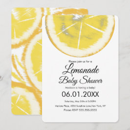 Abstrakt Lemon Citrus Yellow Lemonade Kinderdusche Einladung