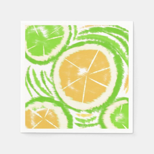 Abstrakt Lemon Limon Summer Serviette (Vorderseite)