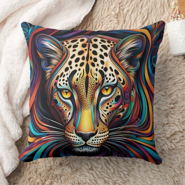 ABSTRAKT LEOPARD CUSHION KISSEN (Decke)