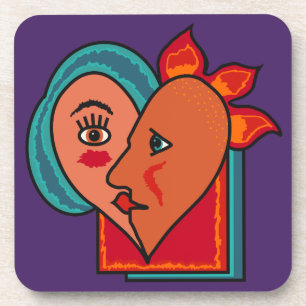 Abstrakt Liebhaber benutzerdefinierter Untersetzer