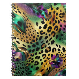 ABSTRAKT LILA GREEN GOLD MARDI GRAS SPLASHES NOTIZBLOCK