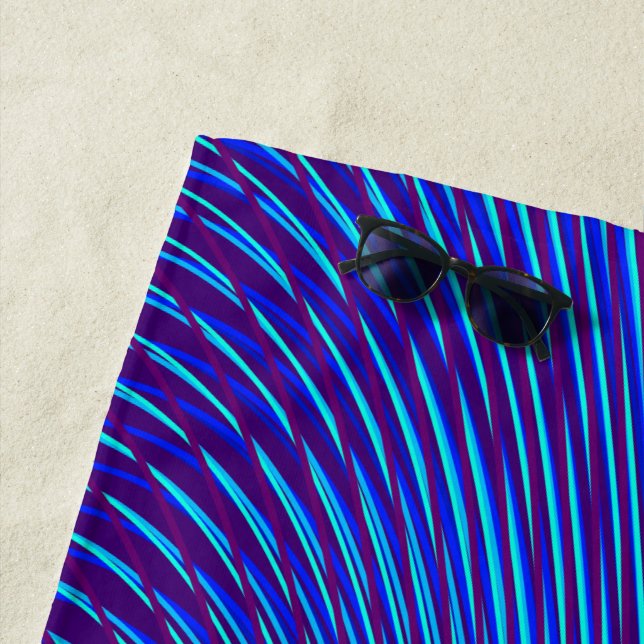 Abstrakt Lila und blau Psychedelisch, Krass & trip Strandtuch (Beispiel)