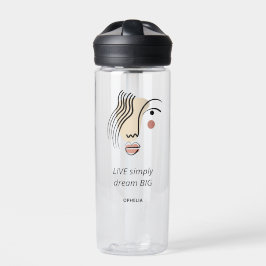Abstrakt Line Art Face Live Dream Big Name Trinkflasche