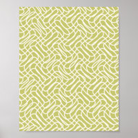 Abstrakt Line Pattern Lime Green