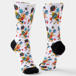 Abstrakt - Linien, Quadrate, Kreise Socken