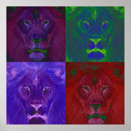 Abstrakt Lions Poster