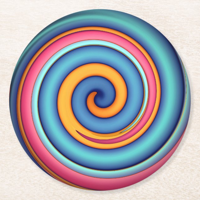 Abstrakt Lollipop Runder Pappuntersetzer (Vorderseite)