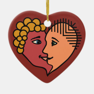 Abstrakt Lovers Custom-Ornament Keramik Ornament