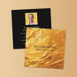 Abstrakt Luxus dick glatter Gold Square Business Quadratische Visitenkarte