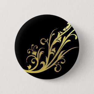 Abstrakt Luxus Imitate Gold Blume Button