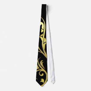 Abstrakt Luxus Imitate Gold Blume Krawatte