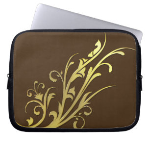 Abstrakt Luxus Imitate Gold Blume Laptopschutzhülle
