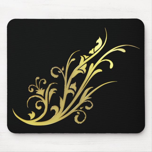 Abstrakt Luxus Imitate Gold Blume Mousepad (Vorne)